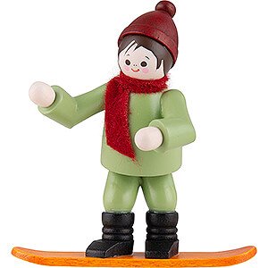 Small Figures & Ornaments Thiel Figurines Thiel Figurine - Winter Child with Snowboard - coloured - 6,5 cm / 2.6 inch