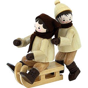 Small Figures & Ornaments Thiel Figurines Thiel Figurines - Biplane Sled with Pusher - natural - 6,5 cm / 2.6 inch