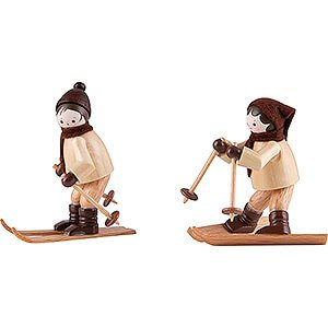 Small Figures & Ornaments Thiel Figurines Thiel Figurines - Downhill Skier - natural - Set of Two - 6,5 cm / 2.6 inch