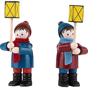 Small Figures & Ornaments Thiel Figurines Thiel Figurines - Lantern Children - 2 pieces - coloured - 7 cm / 2.8 inch
