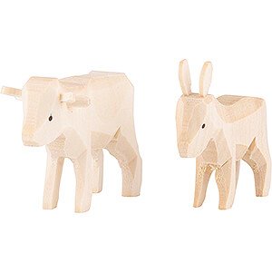 Small Figures & Ornaments Thiel Figurines Thiel Figurines Ox and Donkey - natural - 3,5 cm / 1.4 inch