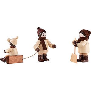 Small Figures & Ornaments Thiel Figurines Thiel Figurines - Snow clearing - natural - Set of Three - 5,5 cm / 2.2 inch