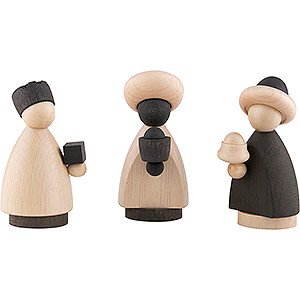 Nativity Figurines All Nativity Figurines Three Wise Men Natural/Anthracite - Small - 7 cm / 2.8 inch