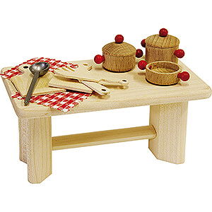 Holzspielzeug Puppenhuser Puppenhauszubehr Tpfe, Tiegel und Schneidbrett