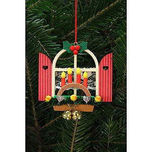 Tree ornaments Christmas Tree Ornament - Advent Window with Candle Arch - 7,6x7,0 cm / 3x3 inch