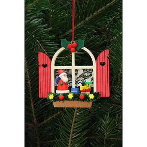 Tree ornaments Santa Claus Tree Ornament - Advent Window with Niko - 7,6x7,0 cm / 3x3 inch