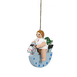 Tree ornaments Angel Ornaments Floating Angels Tree Ornament - Angel on Rocking Horse - 6,5 cm / 2.6 inch