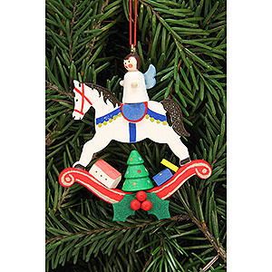 Tree ornaments Toy Design Tree Ornament - Angel on Rocking Horse - 6,8x7,4 cm / 2.7x2.9 inch