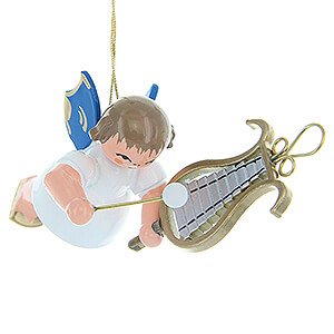 Tree ornaments Angel Ornaments Floating Angels - blue wings Tree Ornament - Angel with Chime - Blue Wings - Floating - 5,5 cm / 2.2 inch