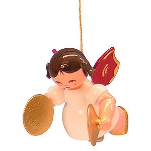 Tree ornaments Angel Ornaments Floating Angels - red wings Tree Ornament - Angel with Cymbal - Red Wings - Floating - 5,5 cm / 2,1 inch