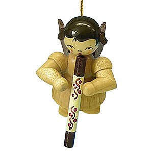 Tree ornaments Angel Ornaments Floating Angels - natural Tree Ornament - Angel with Didgeridoo - Natural Colors - Floating - 5,5 cm / 2,1 inch