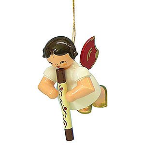 Tree ornaments Angel Ornaments Floating Angels - red wings Tree Ornament - Angel with Didgeridoo - Red Wings - Floating - 5,5 cm / 2,1 inch