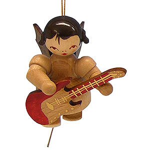 Tree ornaments Angel Ornaments Floating Angels - natural Tree Ornament - Angel with Electric Guitar - Natural Colors - Floating - 5,5 cm / 2,1 inch