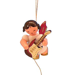 Tree ornaments Angel Ornaments Floating Angels - red wings Tree Ornament - Angel with Electric Guitar - Red Wings - Floating - 5,5 cm / 2,1 inch