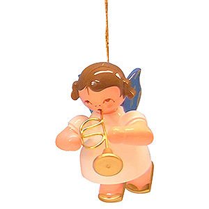 Tree ornaments Angel Ornaments Floating Angels - blue wings Tree Ornament - Angel with Flugelhorn - Blue Wings - Floating - 5,5 cm / 2,1 inch