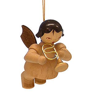 Tree ornaments Angel Ornaments Floating Angels - natural Tree Ornament - Angel with Flugelhorn - Natural Colors - Floating - 5,5 cm / 2,1 inch