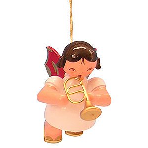 Tree ornaments Angel Ornaments Floating Angels - red wings Tree Ornament - Angel with Flugelhorn - Red Wings - Floating - 5,5 cm / 2,1 inch