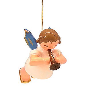Tree ornaments Angel Ornaments Floating Angels - blue wings Tree Ornament - Angel with Flute - Blue Wings - Floating - 5,5 cm / 2,1 inch