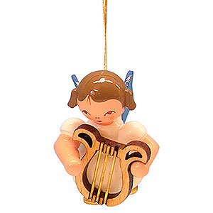 Tree ornaments Angel Ornaments Floating Angels - blue wings Tree Ornament - Angel with Lyre - Blue Wings - Floating - 5,5 cm / 2,1 inch