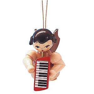 Tree ornaments Angel Ornaments Floating Angels - natural Tree Ornament - Angel with Melodica - Natural Colors - Floating - 5,5 cm / 2.2 inch