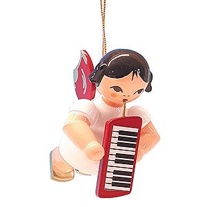 Tree ornaments Angel Ornaments Floating Angels - red wings Tree Ornament - Angel with Melodica - Red Wings - Floating - 5,5 cm / 2.2 inch
