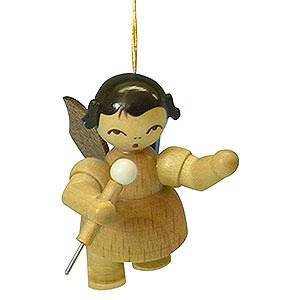 Tree ornaments Angel Ornaments Floating Angels - natural Tree Ornament - Angel with Microphone - Natural Colors - Floating - 5,5 cm / 2,1 inch
