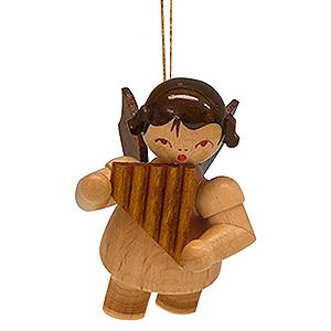 Tree ornaments Angel Ornaments Floating Angels - natural Tree Ornament - Angel with Pan Pipe - Natural Colors - Floating - 5,5 cm / 2,1 inch