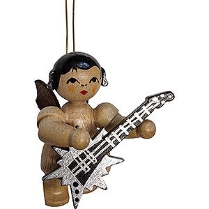 Tree ornaments Angel Ornaments Floating Angels - natural Tree Ornament - Angel with Star Guitar - Natural Colors - Floating - 5,5 cm / 2.2 inch