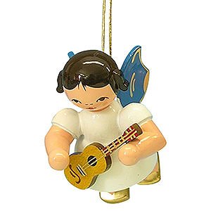 Tree ornaments Angel Ornaments Floating Angels - blue wings Tree Ornament - Angel with Ukulele - Blue Wings - Floating - 5,5 cm / 2,1 inch