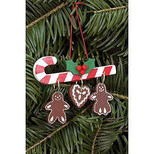 Tree ornaments Christmas Tree Ornament - Candy with Ginger Bread - 7,0x5,4 cm / 2.8x2.1 inch