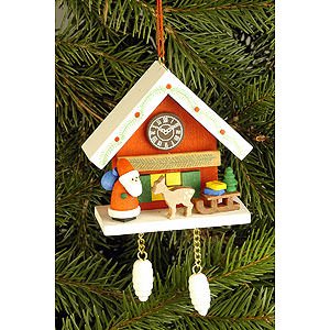 Tree ornaments Christmas Tree Ornament - Cuckoo Clock Red with Niko - 6,7x6,3 cm / 2.6x2.5 inch