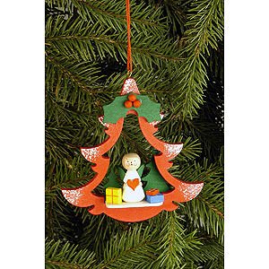 Tree ornaments Angel Ornaments Misc. Angels Tree Ornament - Fir Tree with Angel - 8,5x8,7 cm / 3.3x3.4 inch