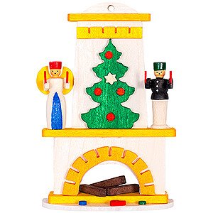 Tree ornaments Misc. Tree Ornaments Tree Ornament - Fireplace with Angel und Miner - 8,6 cm / 3.4 inch