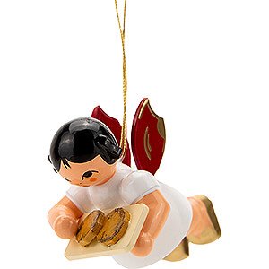 Tree ornaments Angel Ornaments Floating Angels - red wings Tree Ornament - Floating Angel with Bohemian Pancakes - Red Wings - 5,5 cm / 2.2 inch