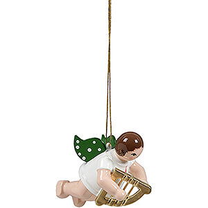 Tree ornaments Angel Ornaments Floating Angels Tree Ornament - Floating Angel with Hand Harp - 6,5 cm / 2.6 inch