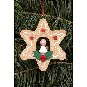 Tree ornaments Angel Ornaments Misc. Angels Tree Ornament - Ginger Bread Small with Angel - 6,9x6,9 cm / 2.7x2.7 inch