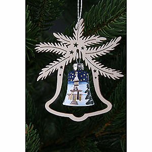Tree ornaments All tree ornaments Tree Ornament - Glass Bell - Seiffen Church - 3 pcs. - 9x8 cm / 3.5x3.1 inch
