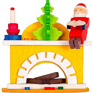 Tree ornaments Toy Design Tree Ornament - Little Fireplace with Santa Claus - 6 cm / 2.4 inch
