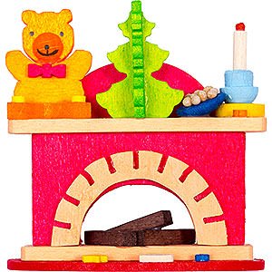 Tree ornaments Toy Design Tree Ornament - Little Fireplace with Teddy - 6 cm / 2.4 inch