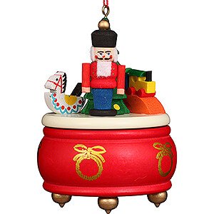 Tree ornaments Toy Design Tree Ornament - Music Box Red with Nutcracker - 7,7 cm / 3 inch