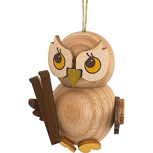 Tree ornaments Misc. Tree Ornaments Tree Ornament - Owl Child with Ski - 4 cm / 1.6 inch