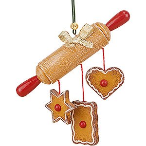 Tree ornaments Ginger Bread Design Tree Ornament - Rolling Pin - 10 cm / 3.9 inch