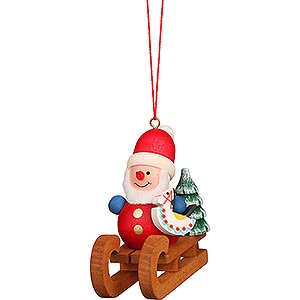 Tree ornaments Santa Claus Tree Ornament - Santa Claus On Sled - 5,8 cm / 2.3 inch