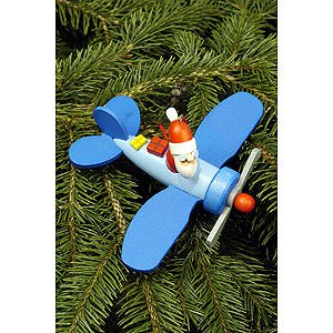 Tree ornaments Santa Claus Tree Ornament - Santa Claus in Plane - 10,0x5,0 cm / 4.0x2.0 inch