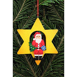 Tree ornaments Santa Claus Tree Ornament - Santa Claus in Star - 9,5x9,5 cm / 3.7x3.7 inch
