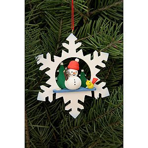 Tree ornaments Snowmen Tree Ornament - Snowflake Snowman - 9,0x9,0 cm / 3.5x3.5 inch