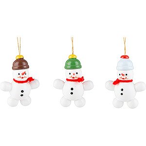 Tree ornaments Snowmen Tree Ornament - Snowman, 3 pieces - 5 cm / 2 inch