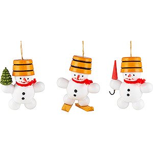Tree ornaments Snowmen Tree Ornament - Snowman, 3 pieces - 5 cm / 2 inch
