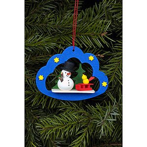 Tree ornaments Snowmen Tree Ornament - Snowman in Angel Cloud - 7,5x5,7 cm / 3x2 inch