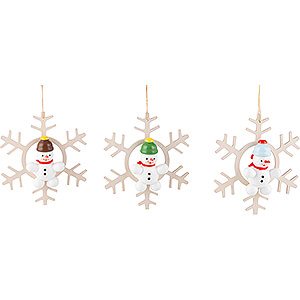 Tree ornaments Snowmen Tree Ornament - Snowman in Crystal, 3 pieces - 8 cm / 3.1 inch